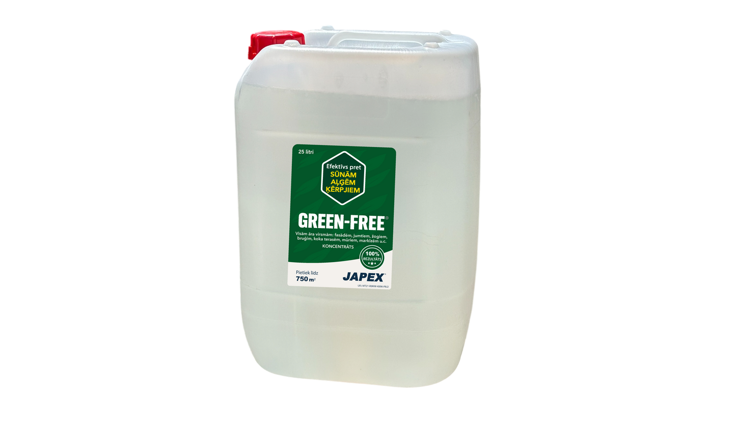 Japex GREEN-FREE® 25L – samanos, dumbliai ir kerpės valiklis